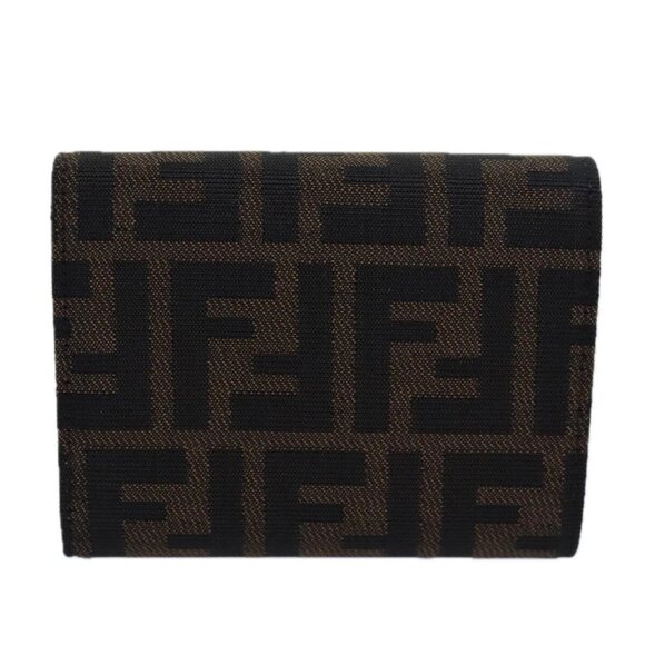FENDI Zucca Canvas Wallet Black Brown Auth yk13705A - Picture 2 of 16